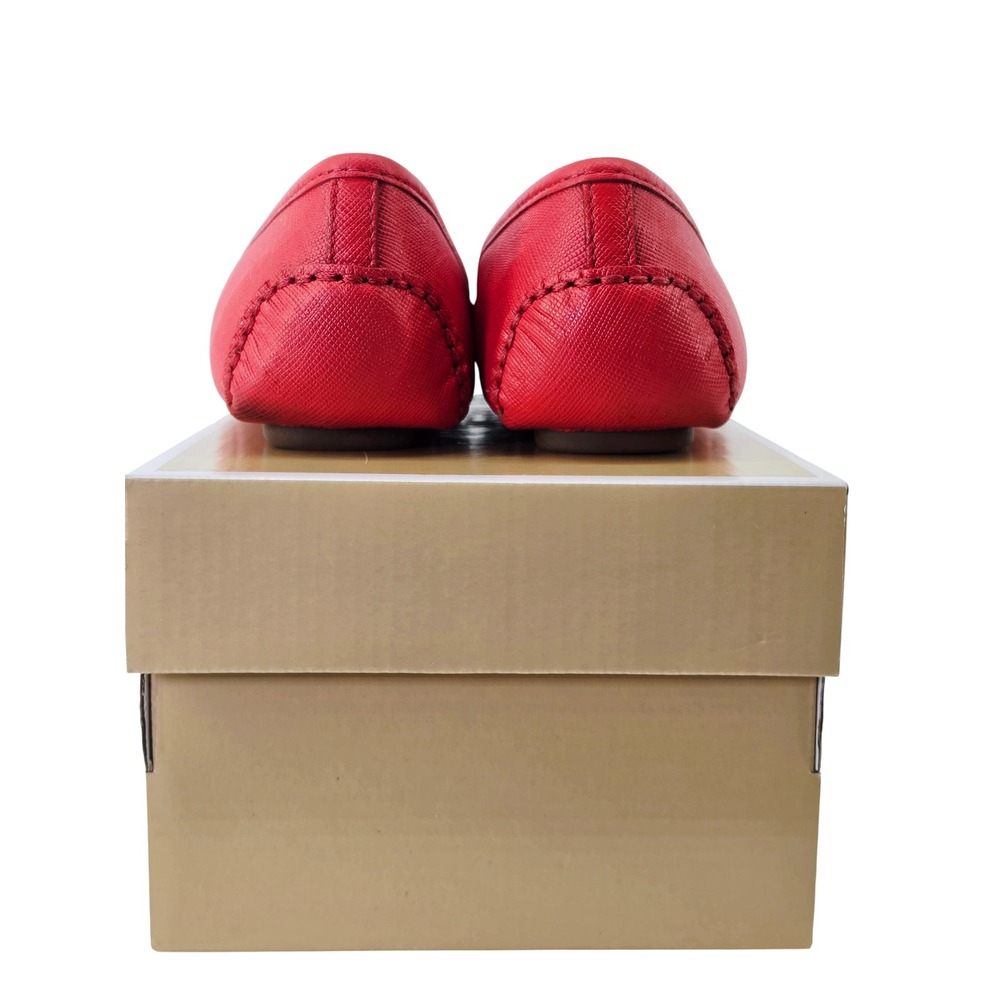 Michael Kors Fulton Moc Watermelon Red Saffiano Leather Flats 40T2FUFR1L W 6.5M - Picture 4 of 5